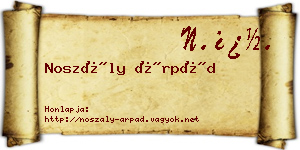 Noszály Árpád névjegykártya